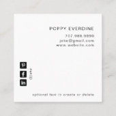 神秘的なスネークタトゥーアーティスト スクエア名刺 (裏面)