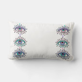 神秘的なスピリチュアルアイズデザインオンホワイト ランバークッション (裏面)