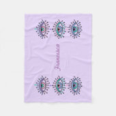 神秘的なスピリチュアルアイズラベンダー フリースブランケット (正面)