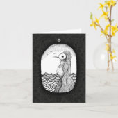 神秘的なス不気味ルレアリスゴシックアートハロウィーン カード (黄色い花)