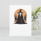 神秘的なセーラムの黒猫とカボチャ 招待状 (スタンド正面)