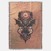 神秘的なタイムトラベル翼、スチームパンク時計。 スローブランケット (正面縦)
