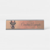 神秘的なタイムトラベル翼、スチームパンク時計。 デスクネームプレート (正面)