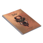 神秘的なタイムトラベル翼、スチームパンク時計。 ノートブック (右側)