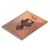 神秘的なタイムトラベル翼、スチームパンク時計。 ノートブック (左側)