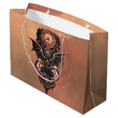 神秘的なタイムトラベル翼、スチームパンク時計。 ラージペーパーバッグ (裏面アングル)