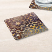 神秘的なタイルI スクエアペーパーコースター (アングル)