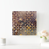 神秘的なタイルI スクエア壁時計 (ホーム)