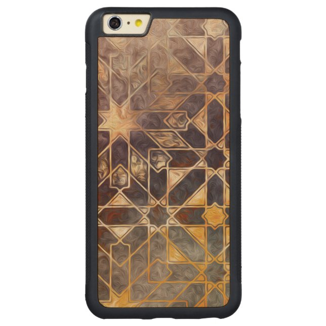 神秘的なタイルI CarvedウッドiPhoneケース (裏面)