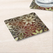 神秘的なタイルII スクエアペーパーコースター (アングル)