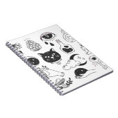 神秘的なタトゥー：手描きヴィンテージバッジ ノートブック (右側)