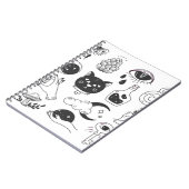 神秘的なタトゥー：手描きヴィンテージバッジ ノートブック (左側)