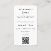 神秘的なタロットカードブラックアンドホワイトカイロプラクター 名刺 (裏面)