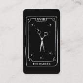 神秘的なタロットカード白黒はさみ理容師 名刺 (正面)