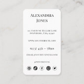 神秘的なタロットカード白黒はさみ理容師 名刺 (裏面)