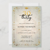 神秘的なタロットフォーチュンオールド金ゴールド30th誕生日パーティー 招待状 (裏面)