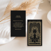 神秘的なタロットメイクアップヘア爪、 ネイルモノグラム金ゴールドブラック 名刺