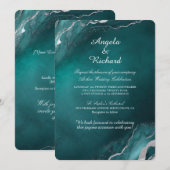 神秘的なターコイズの優雅さ 招待状 (正面/裏面)