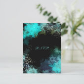 神秘的なターコイズフォレストウェディングRSVP インビテーションポストカード (スタンド正面)