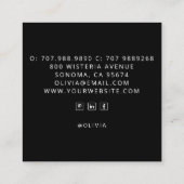 神秘的なダークボホフローラ曼荼羅 スクエア名刺 (裏面)