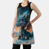 神秘的なチビ（小さくかわいく書いた感じ）ドラゴンウィンターランドスケープ エプロン (インサイチュ)