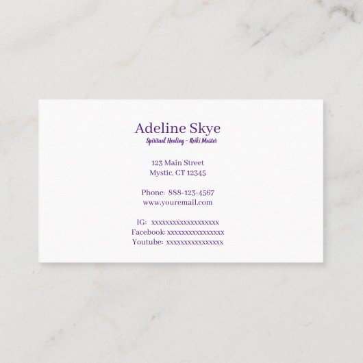 神秘的なチャクラデザインの色鮮やか付け 名刺 (裏面)