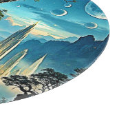 神秘的なツリーシティドリームスケープ カッティングボード (角)