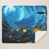 神秘的なツリーホームドリームスケープ シェルパブランケット (正面(横))