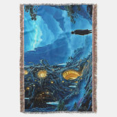 神秘的なツリーホームドリームスケープ スローブランケット (正面縦)