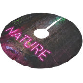 神秘的なトウヒの森の自然ネオンマゼンタのサイン ブラッシュドポリエステルツリースカート (アングル)