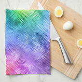 神秘的なトパーズブルーガラス質感 キッチンタオル (四つ折り)