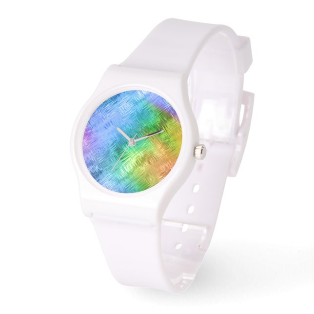 神秘的なトパーズブルーガラス質感 腕時計 (傾斜)