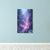 神秘的なトワイライトフォレスト渓谷 キャンバスプリント (インサイチュ (ウッドフロア))