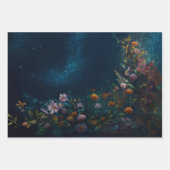 神秘的なトワイライトポータル、神秘的なフローラファンタジー ラッピングペーパーシート (正面3)