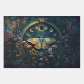 神秘的なトワイライトポータル、神秘的なフローラファンタジー ラッピングペーパーシート (正面)