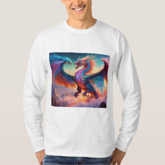神秘的なドラゴンと絵を描フェニックスのTシャツ Tシャツ