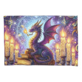 神秘的なドラゴンと魔法使いの本 枕カバー (正面)