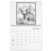 神秘的なドラゴンのぬりえカレンダー カレンダー (3月 2027)