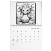 神秘的なドラゴンのぬりえカレンダー カレンダー (2月 2027)