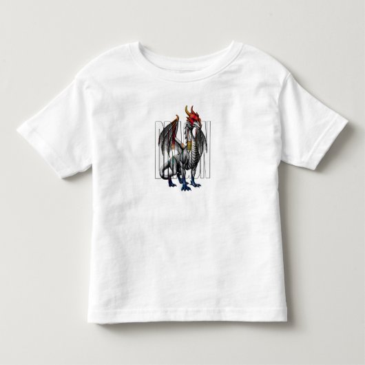 神秘的なドラゴンの幻想的な生き物のデザイン トドラーTシャツ (正面)