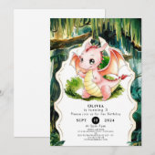 神秘的なドラゴンの誕生日 招待状 (正面/裏面)