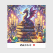 神秘的なドラゴンの魔法使いの本 シール (シート)