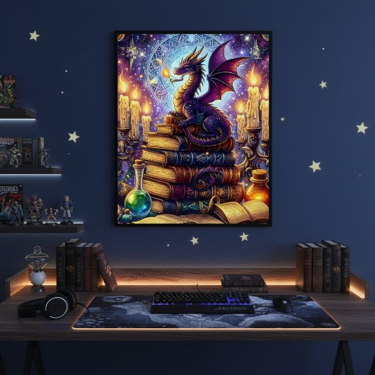 神秘的なドラゴンの魔法使いの本 ポスター