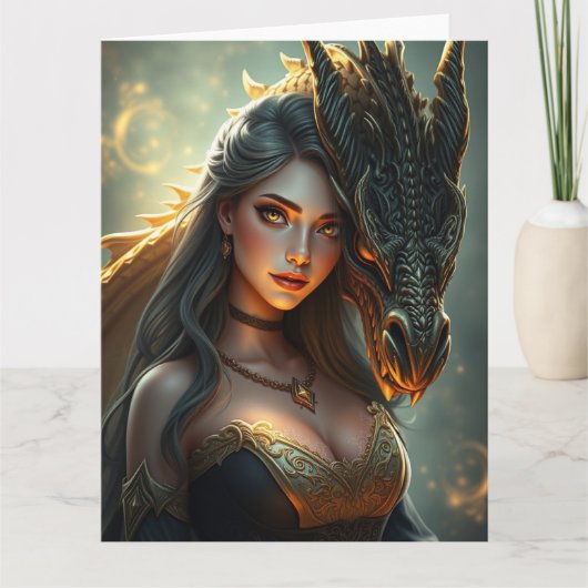 神秘的なドラゴンアート カード (正面)