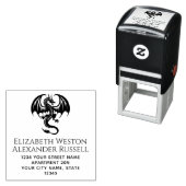 神秘的なドラゴンシルエット#8S名差出人住所 セルフインキングスタンプ (インサイチュ)