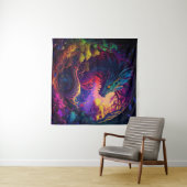 神秘的なドラゴンファンタジーカラフルクロス タペストリー (インサイチュ(横))