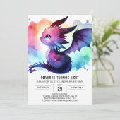 神秘的なドラゴン誕生日カスタマイズ 招待状 (スタンド正面)
