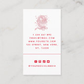 神秘的なドラゴン赤い生き物タトゥーアーティストモダン 名刺 (裏面)