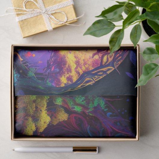 神秘的なドラゴン魅惑された森のファンタジーデコパージュ 薄葉紙 (ギフト)