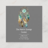 神秘的なドリームキャッチャースピリチュアル形而上学的ヨガ スクエア名刺 (正面)